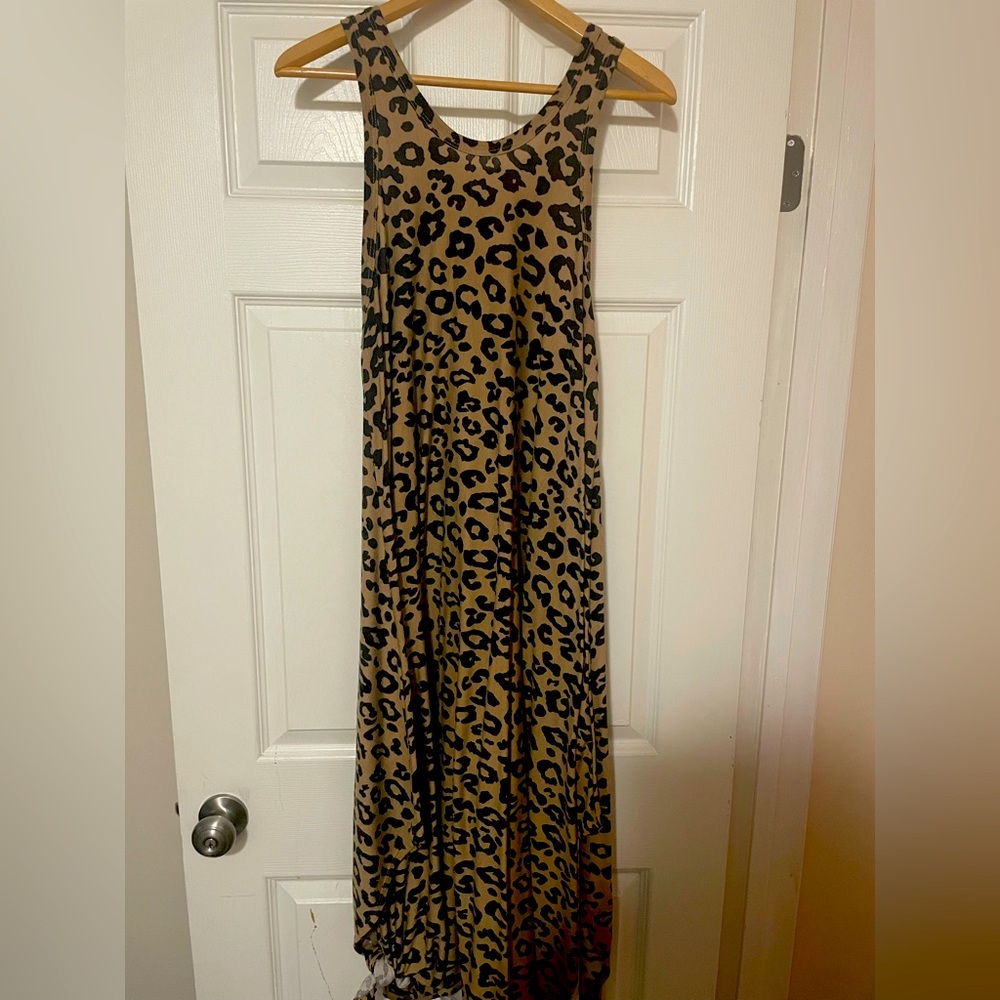 Leopard print long dress